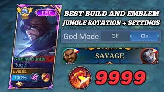 ROGER TUTORIAL 2024 BEST BUILD AND EMBLEM JUNGLE ROTATION  SETTINGS MUST TRY  MLBB [upl. by Reve]