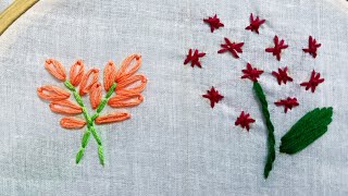 Beautiful Embroidered Flowers embroidery stitches flowers handembroidery [upl. by Weiler693]