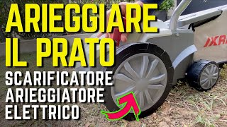 RIFARE IL PRATO arieggiatore e scarificatore IKRA per FAI DA TE GIARDINO [upl. by Nonek]