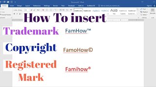 How To Insert Copyright ©️ Trademark ™️ and Registered ®️ Symbols In Microsoft Word [upl. by Naillil298]