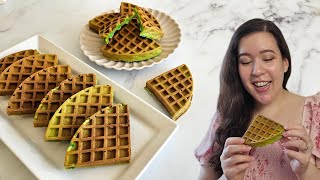 How To Make Pandan Mochi Waffles Recipe [upl. by Alakcim]