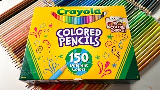 Sort Name and Unbox 150 Crayola Colored Pencils featuring Colors of the World [upl. by Onitnatsnoc646]