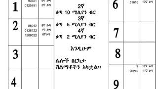 Tombola Lottery 2016 Winning Numbers  ቶምቦላ ሎተሪ 2016 ማውጫ ሎተሪ nationallottery [upl. by Kaleena]