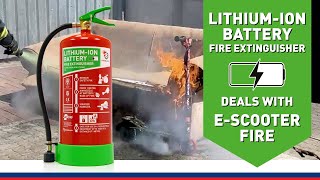 Jactone Lithiumion Battery Fire Extinguisher deals with EScooter fire [upl. by Steele]