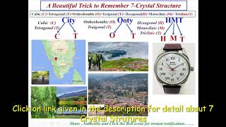 Trick to Remember 7crystal Structures Easily [upl. by Oiretule]