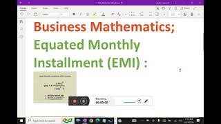 Business Mathematics    Equated Monthly Installment EMI  64 emi businessmathematics [upl. by Francisco413]