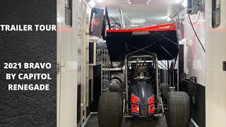 TOUR OUR 36 FOOT 2021 BRAVO SPRINT CAR TRAILER BY CAPITOL RENEGADE [upl. by Ocsirf]