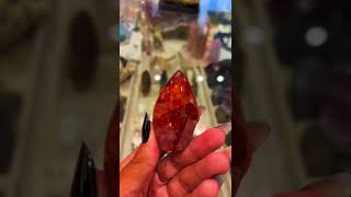 Beautiful Red Hematoid Quartz Flame hematoid crystals prosperityminerals [upl. by Haram]