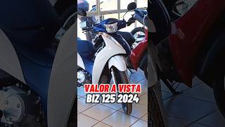 Valor Atualizado da Biz 125 modelo 2024  motos Honda biz branca com azulbiz125 honda motos [upl. by Hsotnas]