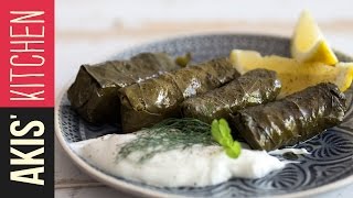 Greek Dolmades  Stuffed Vine Leaves  Akis Petretzikis [upl. by Desai763]