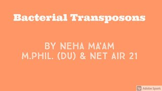 Bacterial Transposons  IS elements  Composite Transposons  Noncomposite Transposons [upl. by Lallage918]