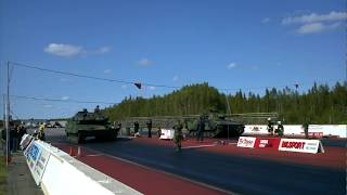 Tank Dragrace Strv 122 vs Strf 9040 [upl. by Tam]