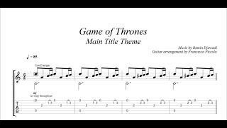 Game of Thrones  Main Title Theme Fingerstyle Guitar TABS [upl. by Huberto]