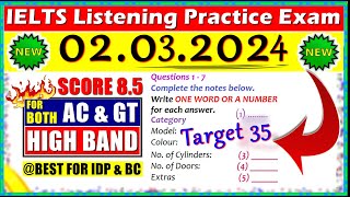 IELTS LISTENING PRACTICE TEST 2024 WITH ANSWERS  02032024 [upl. by Sommers934]