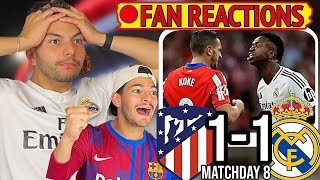 🚨FAN REACTIONS to ATLETICO MADRID SCORING IN THE LAST MINUTE TO TIE REAL MADRID 11 in HEATED DERBY [upl. by Mackie]