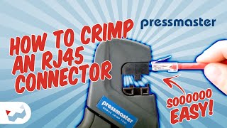 How to Crimp RJ45 Connectors with Pressmaster Crimpers [upl. by Yelad]