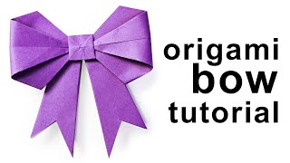 Origami  How to fold a paper BowRibbon ♥︎ Paper Kawaii [upl. by Dnomyar]