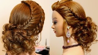 Hairstyle for long hair tutorial Cute prom updo with braids [upl. by Yevreh]