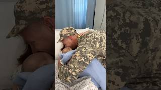 Soldier makes it home in time for birth of first child ❤️ [upl. by Nyrad]