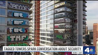 Tagged towers spark conversation about security [upl. by Maxentia]