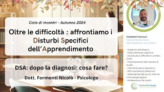 Centro Psicologia  DSA Dopo la diagnosi cosa fare in pratica [upl. by Esinad]