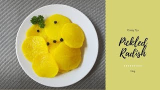 HOW TO MAKE DANMUJI 단무지 YELLOW PICKLED RADISH  KOREAN SIDE DISH 단무지 반찬  Crissy Tzu [upl. by Enorahs]