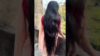 Long hair play hair bunhair braidhair pulling  hair smelling shortsviral video [upl. by Reagan760]