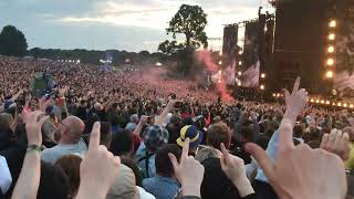 Liam Gallagher Knebworth Return Intro and Hello Live UK C’Mon Ya Know Tour Friday Night One [upl. by Aihsot967]