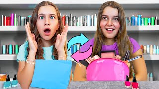 I SWAPPED MAKEUP BAGS with my SISTER bad idea [upl. by Jennifer520]