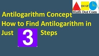 How to Find AntilogarithmAntilogby Using Antilog Table  Antilog of Negative Number  Math Dot Com [upl. by Hyde260]