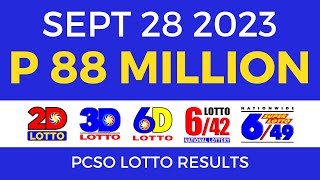 Lotto Result September 28 2023 9pm PCSO [upl. by Emiaj60]