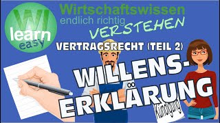 Vertragsrecht Teil 2 Die Willenserklärung [upl. by Nytsuj156]