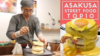 Tokyo Street Food Asakusa Top 10 Hidden Backstreet Tour  Fluffiest Japanese Pancakes Ever [upl. by Balduin142]