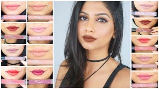 Huda Beauty Liquid Lipstick Mini Review amp Swatches on Medium Skin [upl. by Euqcaj]