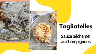 معكرونة بالصلصة البيضاء والفطر  tagliatelles aux crevettes et champignons à la sauce blanche [upl. by Onil]