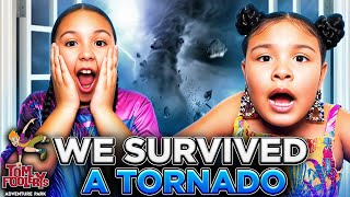 We Survived a Tornado at a Theme Park  Real Life Twister  Tom Foolarys [upl. by Ayikahs]