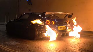 HOW did this Nissan GTR not catch FIRE Huge Flames in London [upl. by Remy]