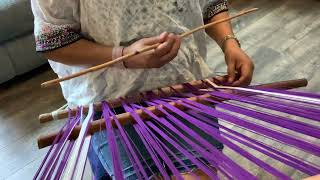 Setting up a Mayan back strap loom etsycomshopConcepsMayanWeaving [upl. by Sirovart]