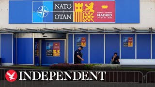 Live Protesters stage antiNato rally after Spain banned protest in Madrid [upl. by Anihcak470]