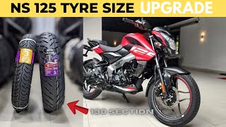 ⚡ Bajaj Pulsar NS 125 Tyre size upgrade front and rear 🤍 1307017 ns 125 Tyre upgrade 🔥 [upl. by Igal]