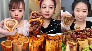 Chinese Food Mukbang Eating Show  Red beef bone marrow  Beef Bone Marrow Challenge 345 [upl. by Itnahs]