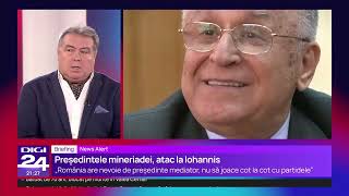 Briefing Iliescu România are nevoie de un președinte mediator nu să joace cot la cot cu partidele [upl. by Jollenta484]