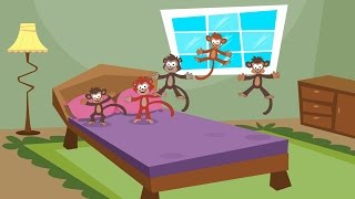 Five Little Monkeys Nursery Rhyme with Lyrics [upl. by Bowne]