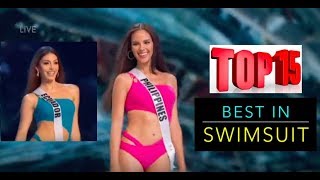 TOP15 BEST in SWIMSUIT Miss Universe 2018 Preliminary [upl. by Helsa]