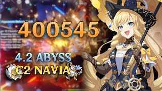 MY NEW GEO QUEEN CAME HOME NAVIA BLASTS THROUGH 42 ABYSS  C2 Navia HYPERCARRY Showcase [upl. by Nai130]