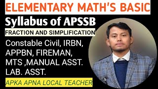 Fraction and Simplification Elementary maths for CSL apssb exam  Local Teacher [upl. by Aloel]