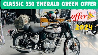 2024 NEW Classic 350 Emerald Green Review amp Price Offer  newclassic350 green [upl. by Dulcle]