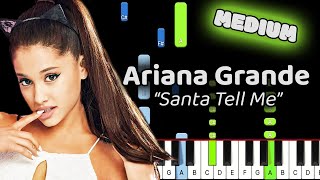 Ariana Grande Santa Tell Me Piano Tutorial Synthesia Melody [upl. by Rossner]