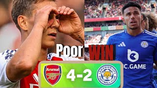 PL Reaction Arsenal edges Leicester City  42 [upl. by Aynotan535]