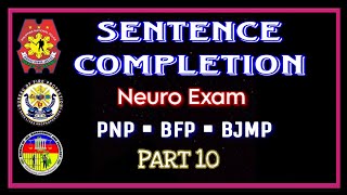 PART 10 SENTENCE COMPLETION TEST  PSYCHIATRIC amp PSYCHOLOGICAL EXAM  PNP  BFP  BJMP  NEURO EXAM [upl. by Neddie]